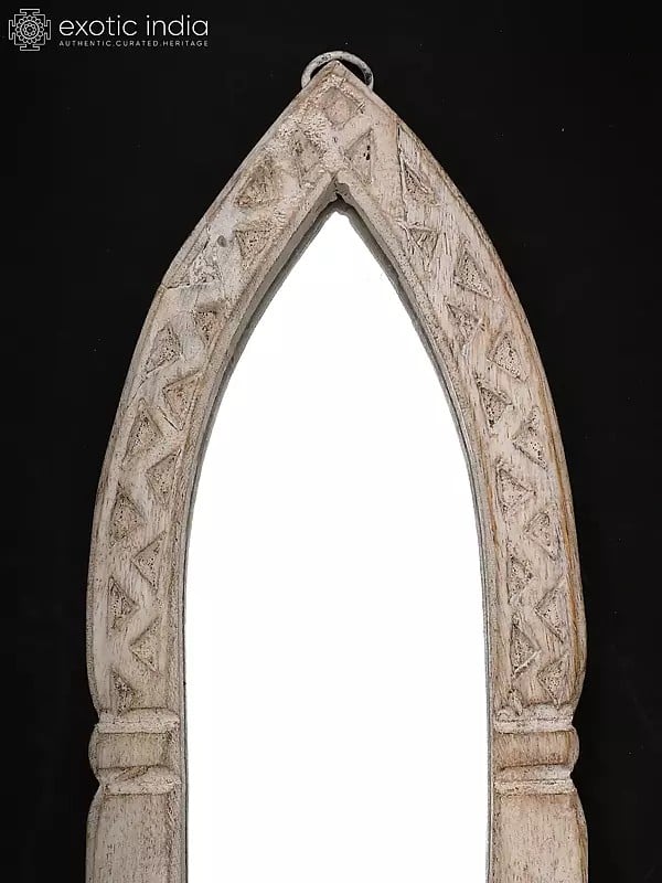 Exotic India 14" Vintage Design Wall Hanging Mirror | Home Decor 