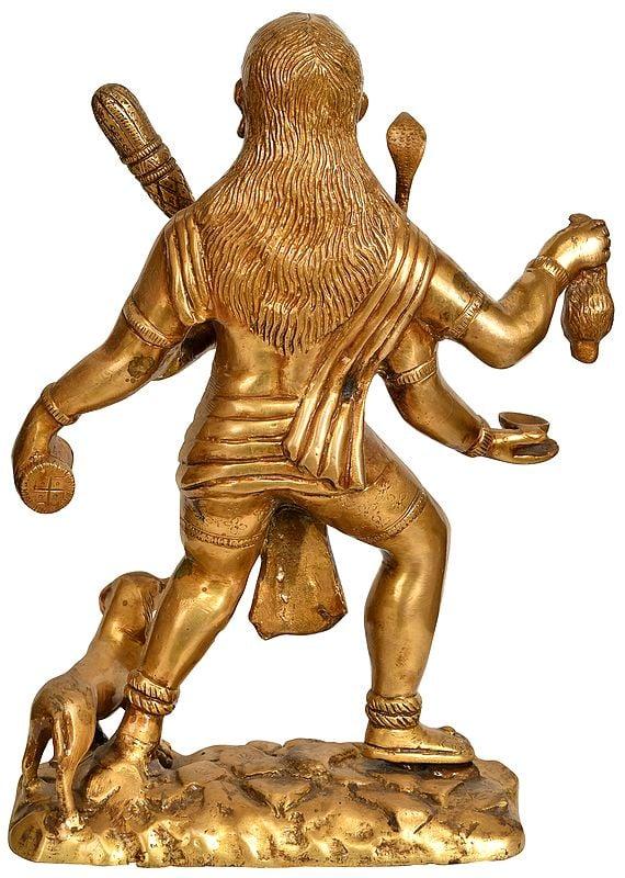 Exotic India 15" Batuk Bhairava In Brass | Handmade | Made In India 