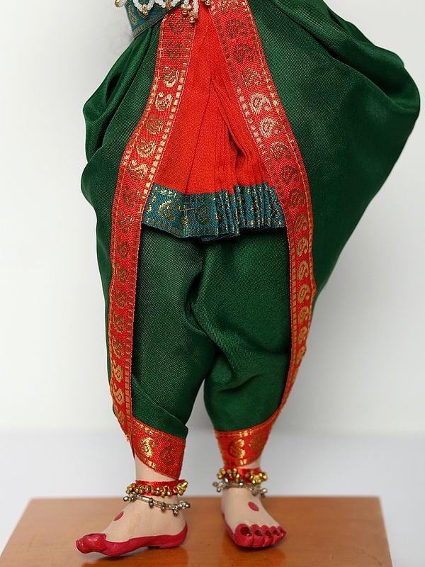 Exotic India 15" Bharatanatyam - Indian Classical Dance | Traditional Handmade Doll 