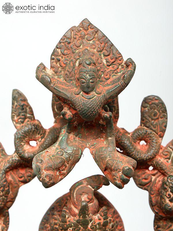 Exotic India 15" Goddess White Tara Seated On Throne | Brass Statue 