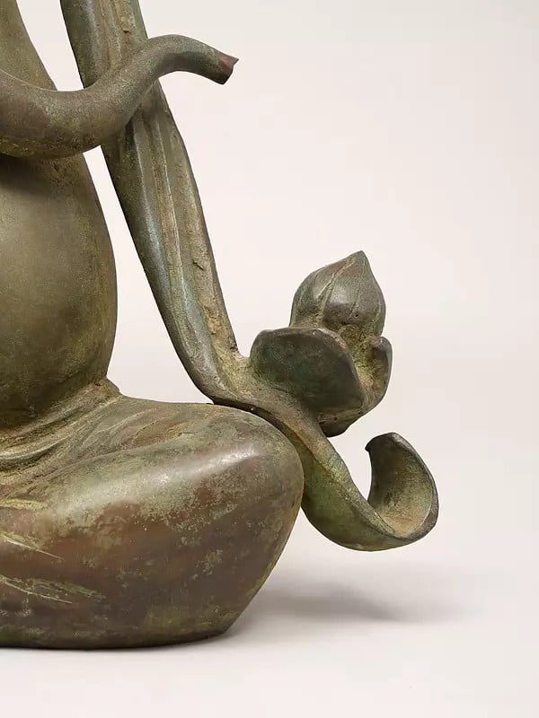 Exotic India 15" Modern Ganesha In Blessing Gesture | Brass Statue 