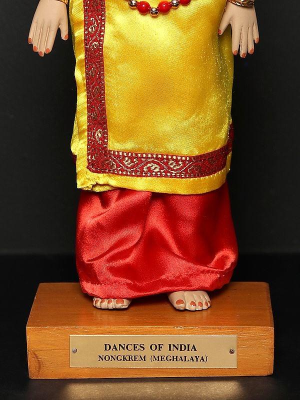 Exotic India 15" Nongkrem Dance From Meghalaya | Traditional Handmade Doll 