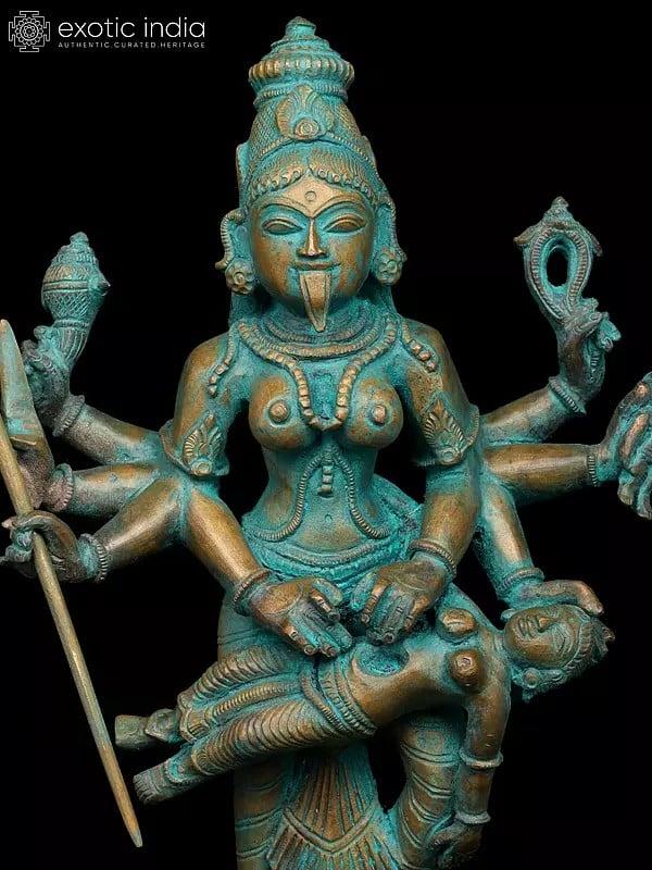 Exotic India 15" South Indian Goddess Periyachi/Pechiamman | Madhuchista Vidhana (Lost-Wax) | Panchaloha Bronze From Swamimalai 