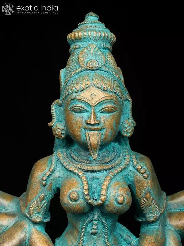 Exotic India 15" South Indian Goddess Periyachi/Pechiamman | Madhuchista Vidhana (Lost-Wax) | Panchaloha Bronze From Swamimalai 