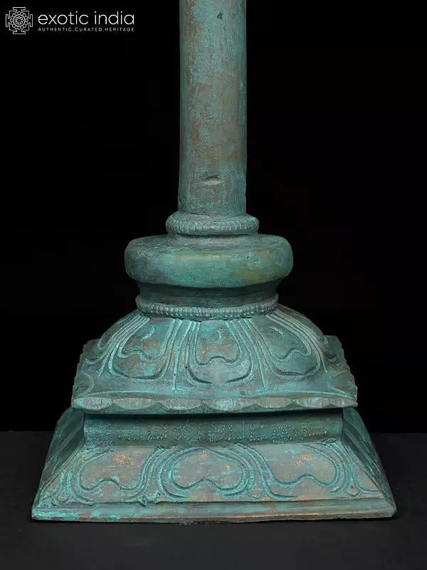 Exotic India 15" Uma Maheshwara (Shiva-Parvati) On The Sacred Trident | Madhuchista Vidhana (Lost-Wax) | Panchaloha Bronze From Swamimalai 