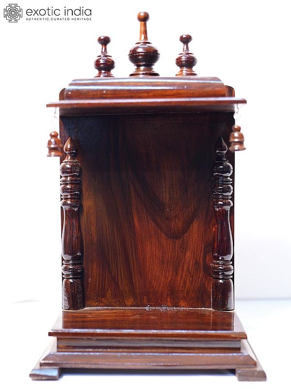 exotic india 15" Wall Hanging Wood Temple For Home | Handmade Rosewood Home Decor Item 