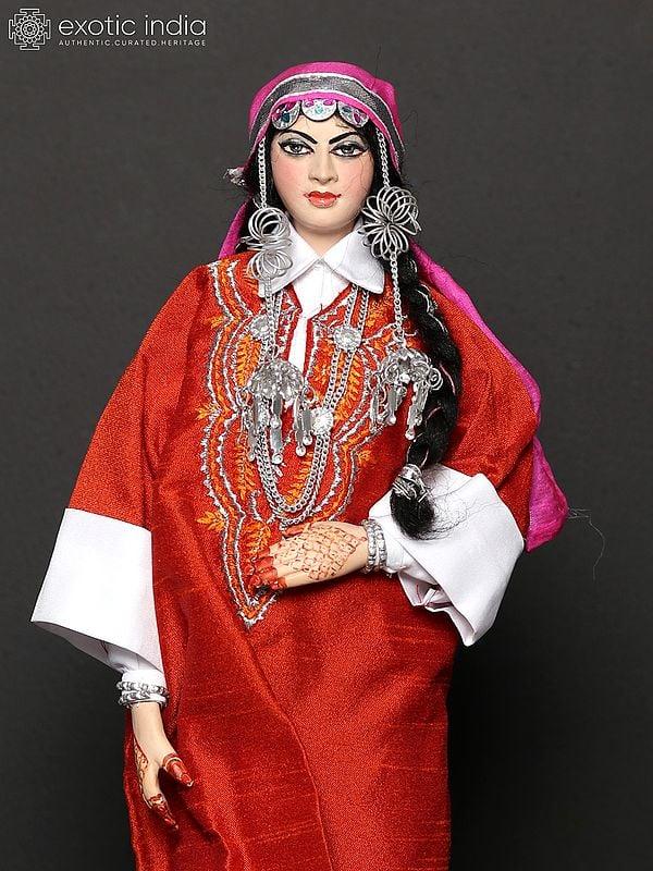 Exotic India 16" Bride Of India From Jammu & Kashmir | Traditional Handmade Doll 