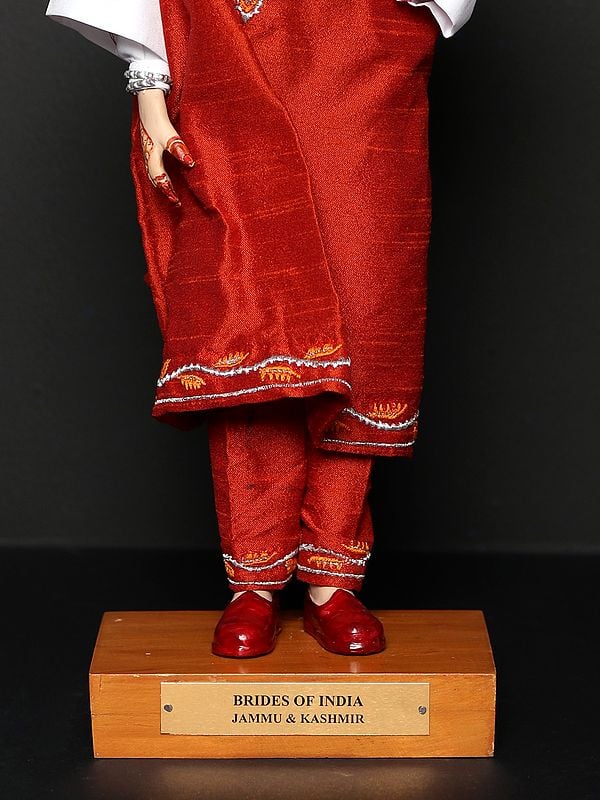 Exotic India 16" Bride Of India From Jammu & Kashmir | Traditional Handmade Doll 