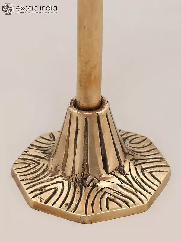 Exotic India 16" Designer Standing Brass Urli With Bells | Home Decor 