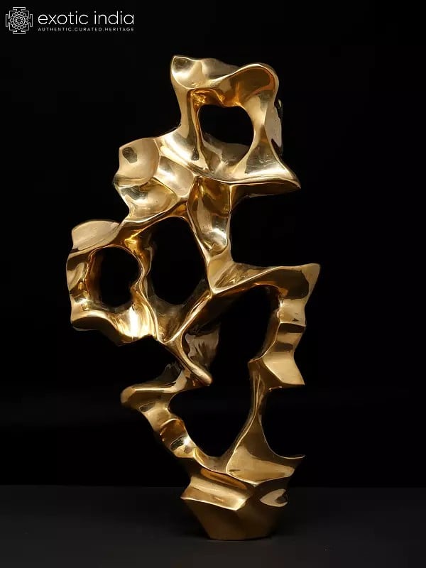 Exotic India 16" Frozen Flow - Abstract Modern Art Sculpture | Table Decor 