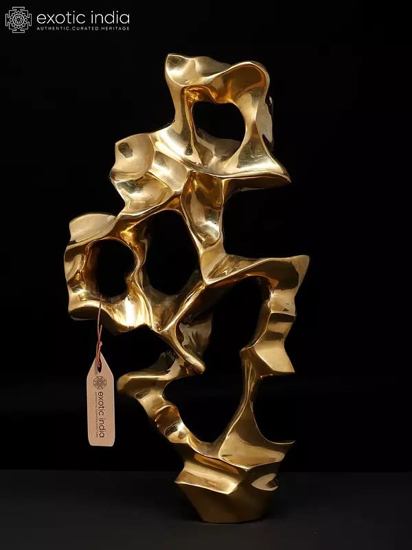 exotic india 16" Frozen Flow - Abstract Modern Art Sculpture | Table Decor