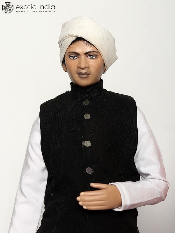 Exotic India 16" Man And Woman From Meghalaya | Traditional Handmade Dolls 