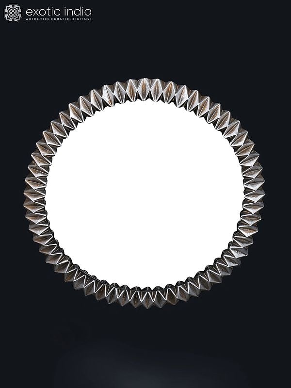 exotic india 16" Round Shaped Designer Mirror | Wall Hanging