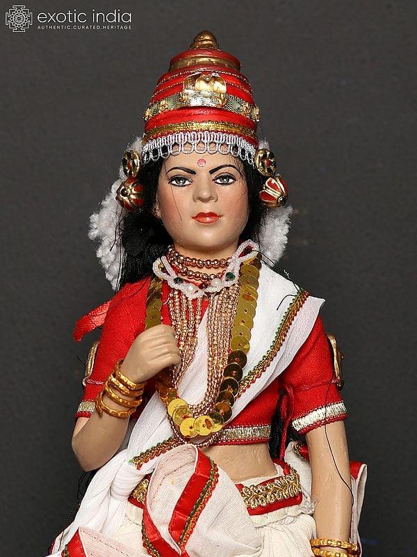 Exotic India 17" Koodiyattam - Indian Traditional Dance From Kerala | Traditional Handmade Doll 