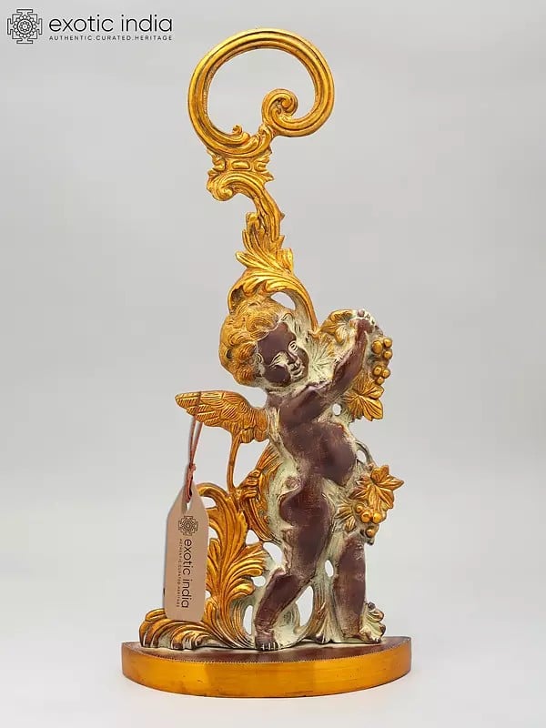 exotic india 18" Brass Cherub Angel Door Stop | Home Decor 
