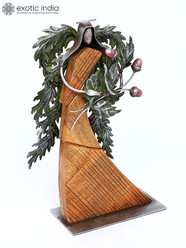 Exotic India 18" Decorative Angel With Bouquet | Home Decor