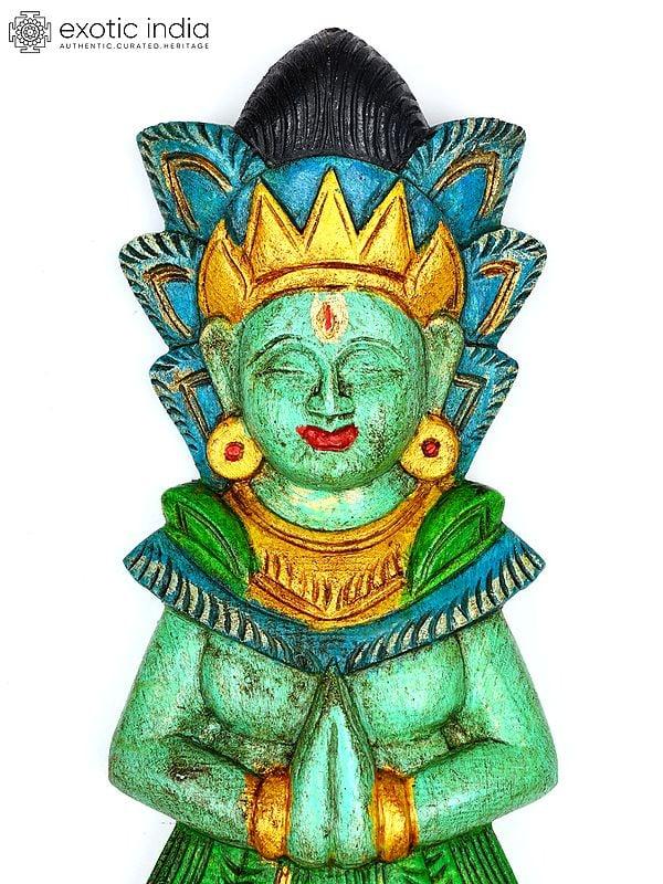 Exotic India 18" Ram Sita Wall Hangings | Wood Carved Statues 