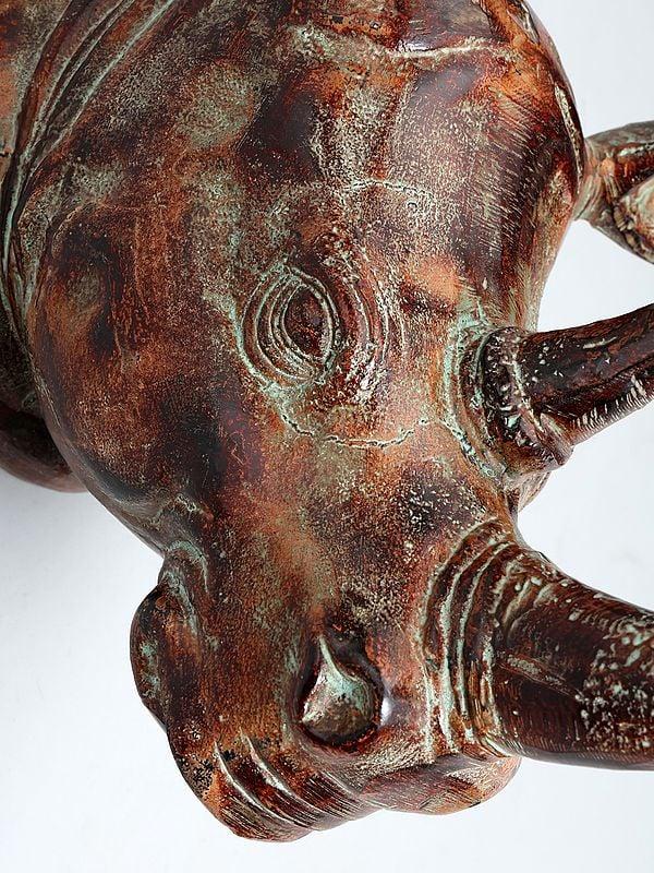 Exotic India 18" Rhinoceros Wall Hanging Head | Home Decor