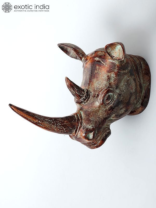 exotic india 18" Rhinoceros Wall Hanging Head | Home Decor 