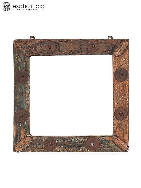 exotic india 18" Square Shaped Vintage Style Mirror | Wall Hanging 