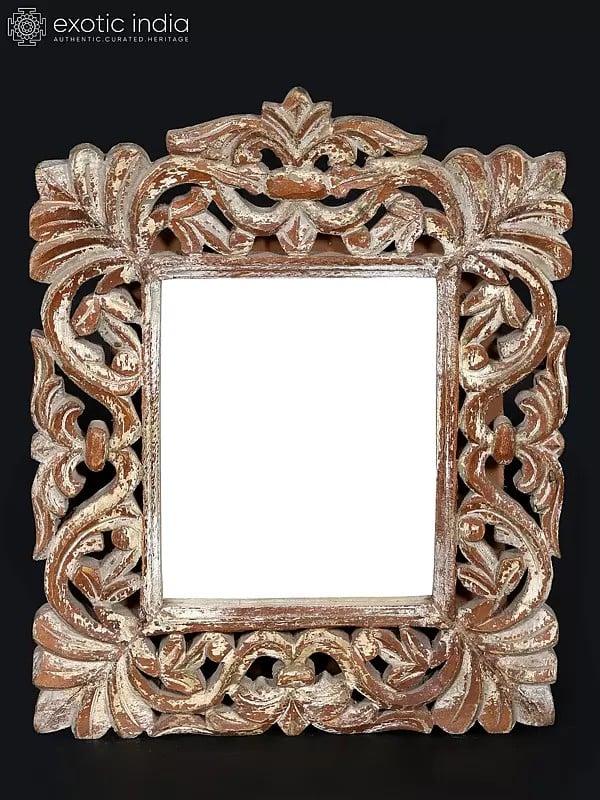 exotic india 18" Wood Framed Wall Hanging Mirror | Home Decor