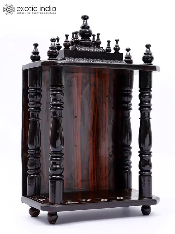 Exotic India 18" Wooden Temple For Home | Wall Hanging