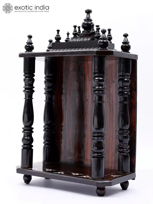 Exotic India 18" Wooden Temple For Home | Wall Hanging