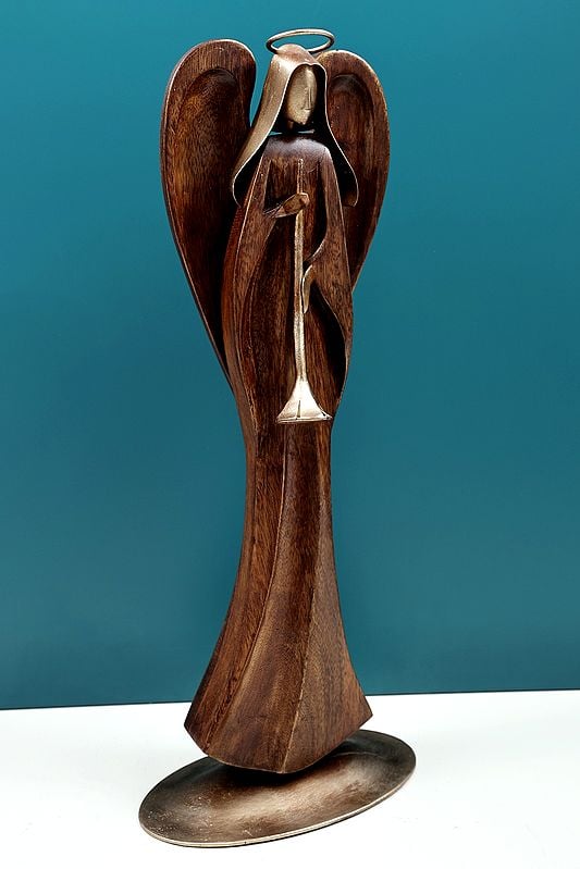 Exotic India 19" Angel With Musical Instruments | Handmade 
