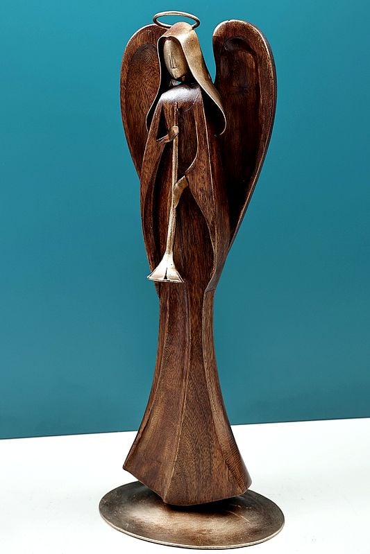 Exotic India 19" Angel With Musical Instruments | Handmade 