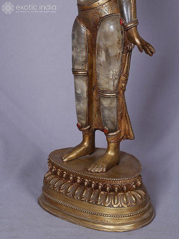 Exotic India 19" Crystal Standing Lord Lokeshvara Statue From Nepal | Handmade 