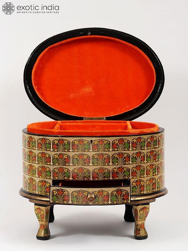Exotic India 19" Decorative Hand-Painted Jewelry Box | From Kashmir 