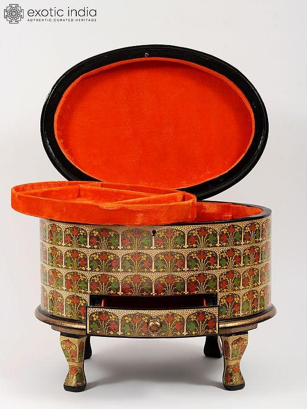 exotic india 19" Decorative Hand-Painted Jewelry Box | From Kashmir 