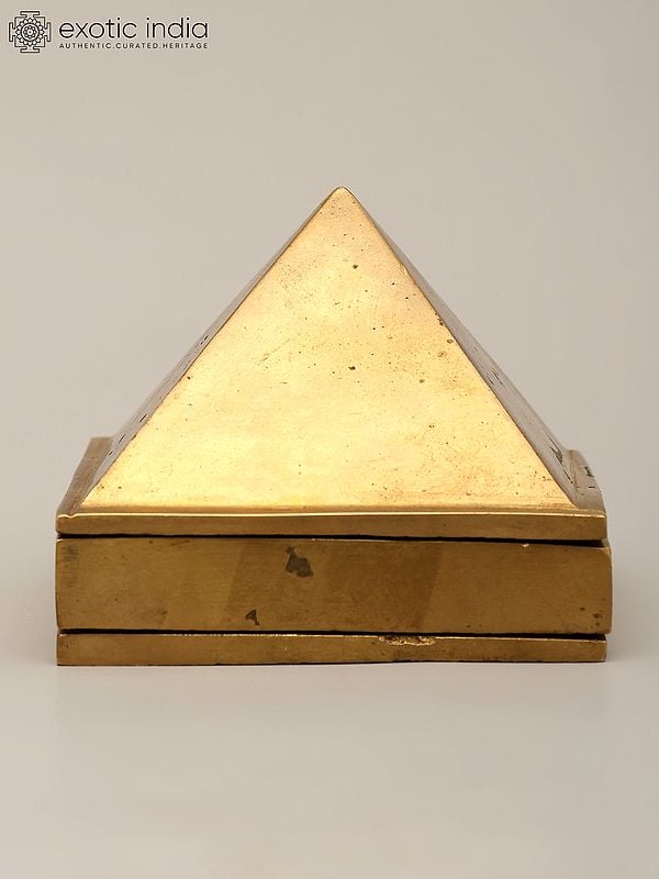 Exotic India 2" Brass Vastu Wish Multilayered Pyramid (Total 91 Pyramids) 