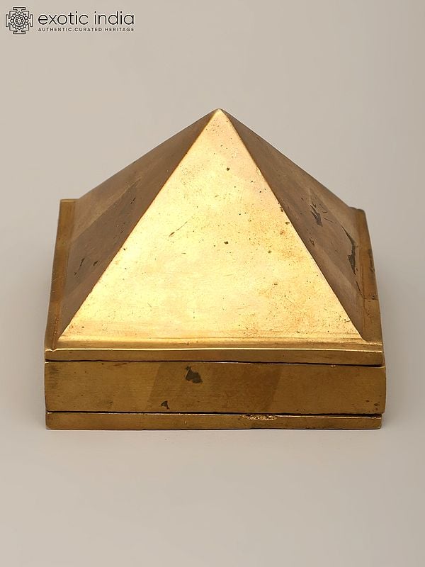 Exotic India 2" Brass Vastu Wish Multilayered Pyramid (Total 91 Pyramids) 