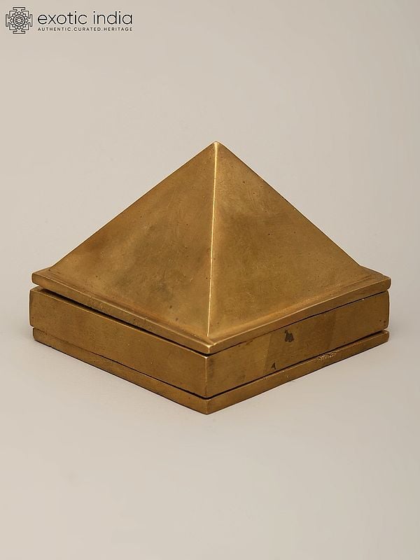 Exotic India 2" Brass Vastu Wish Multilayered Pyramid (Total 91 Pyramids) 