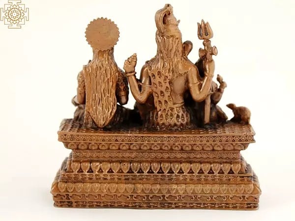 Exotic India 2" Small Shiva Family (Shiva Parivar) Copper Statue 