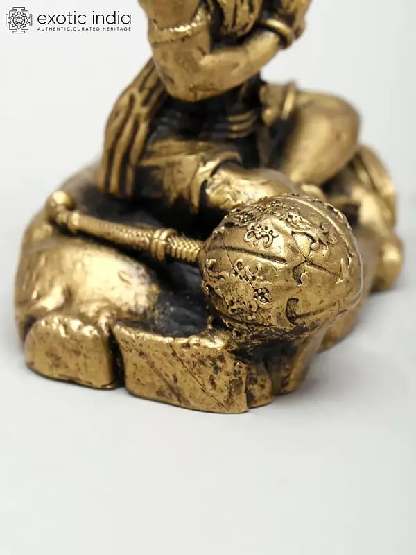 Exotic India 2" Small Superfine Meditative Lord Hanuman | Ideal For Puja 