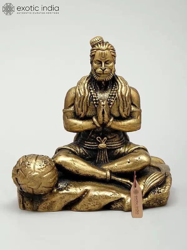 exotic india 2" Small Superfine Meditative Lord Hanuman | Ideal for Puja 