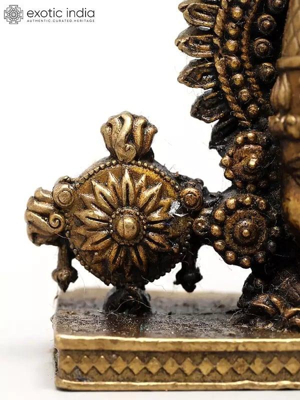 Exotic India 2" Small Superfine Tirupati Balaji Bust With Vaishnava Symbols | Ideal For Puja 