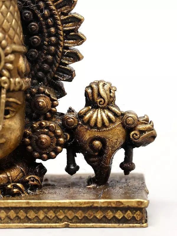 Exotic India 2" Small Superfine Tirupati Balaji Bust With Vaishnava Symbols | Ideal For Puja 