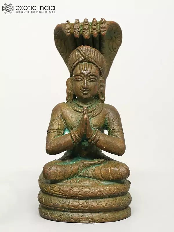 exotic india 2" Small Swami Manavala Mahamuni | Madhuchista Vidhana (Lost-Wax) | Panchaloha Bronze from Swamimalai 