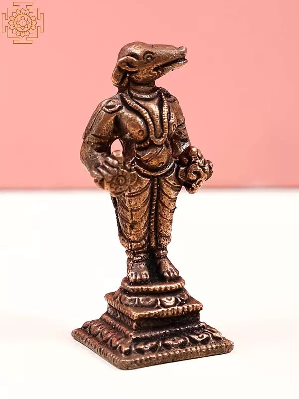 Exotic India 2" Small Varaha Avatar Of Lord Vishnu | Handmade 