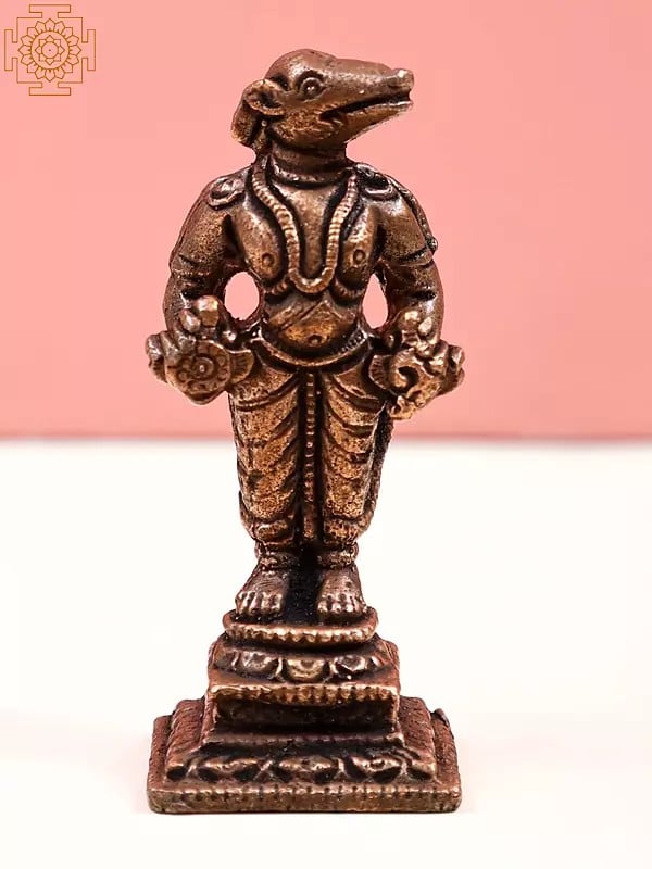 exotic india 2" Small Varaha Avatar of Lord Vishnu | Handmade 
