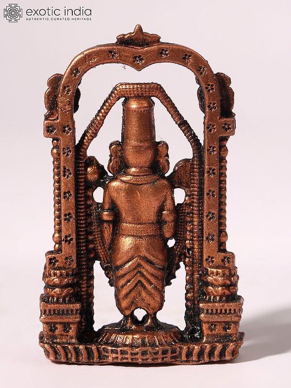 Exotic India 2" Tirupati Balaji Idol With Kirtimukha Arch | Venkateshvara Copper Statue 