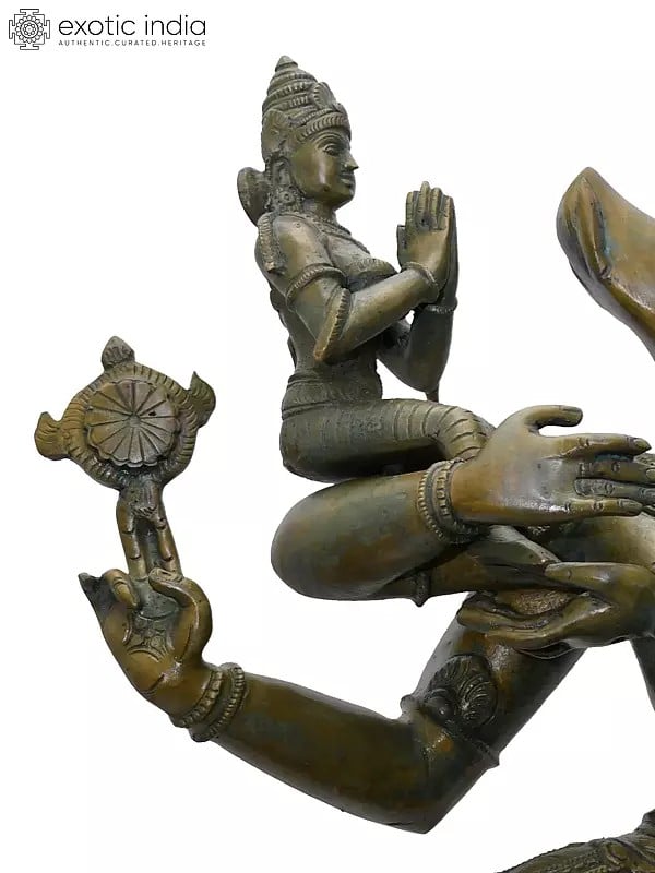 Exotic India 20" Bhumi-Varaha With Garuda And Shesha | Madhuchista Vidhana (Lost-Wax) | Panchaloha Bronze From Swamimalai 