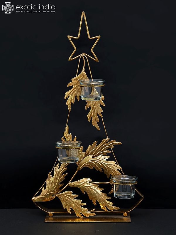exotic india 20" Designer Christmas Tree with Candle Holders | Home Decor 