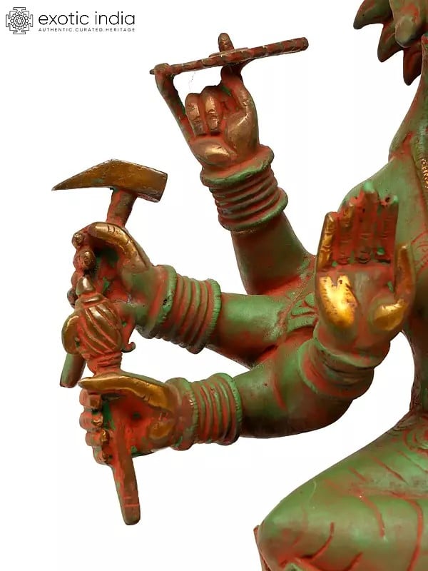Exotic India 20" Devi Varahi Brass Statue - Goddess Of Darkness | Handmade | Made In India 
