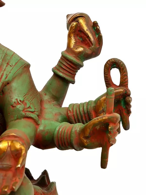 Exotic India 20" Devi Varahi Brass Statue - Goddess Of Darkness | Handmade | Made In India 