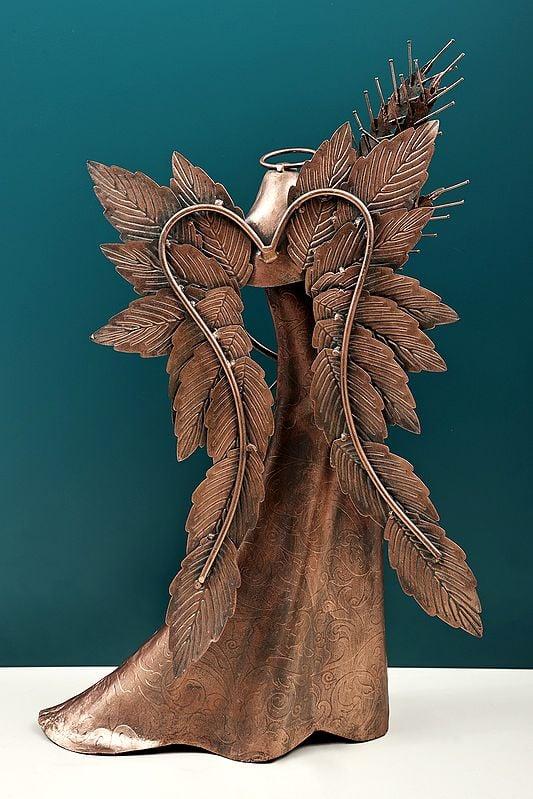 Exotic India 20" Handmade Angel With Leaf Design Wings 