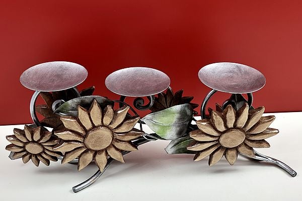 exotic india 20" Handmade Flower Decorative Candle Stand 